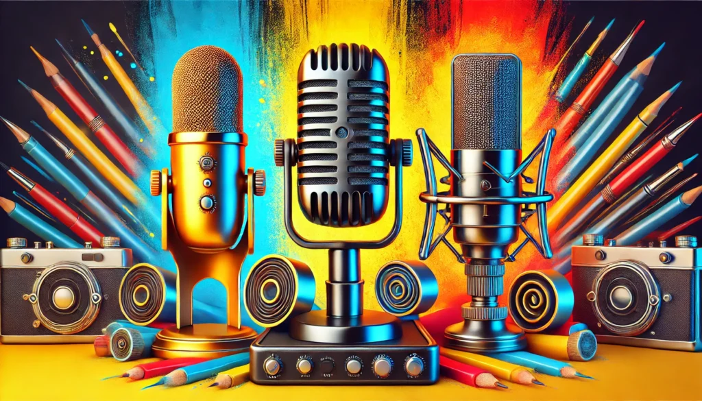 3 types of microphones shown to the reader