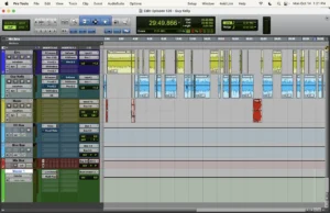 to show what the podcast recording software Pro Tools looks like