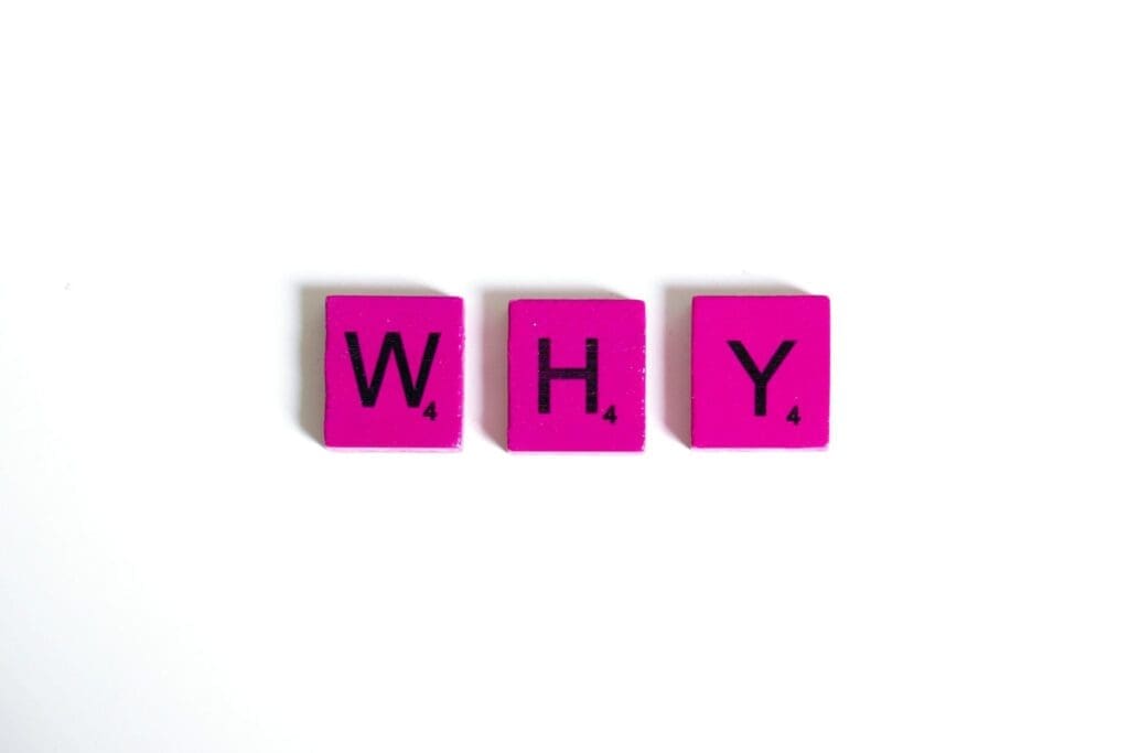 It's scrabble tiles spelling the word "why" as in why do you want to start a podcast?