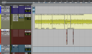demonstrating how to edit a podcast in ProTools