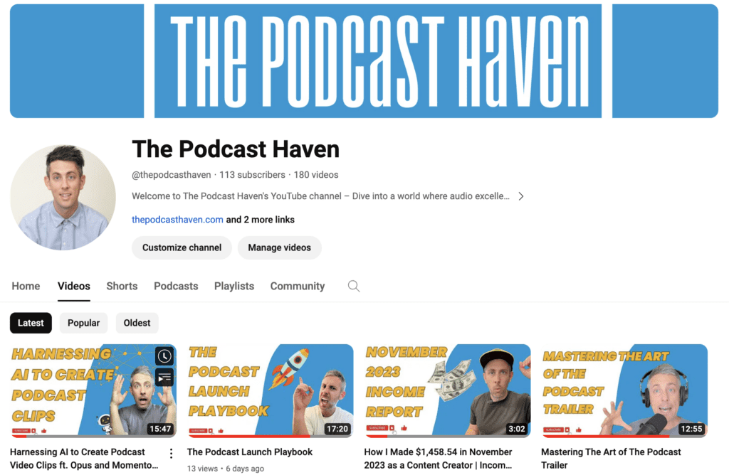 the purpose of this image to show how we, the podcast haven decided to start a youtube podcast