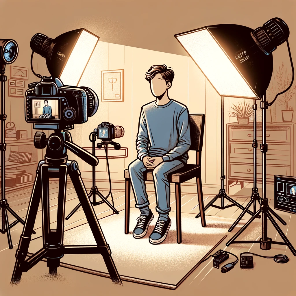 a sample of a 3 point lighting system. this is an advanced lighting technique that can be used for lighting youtube videos