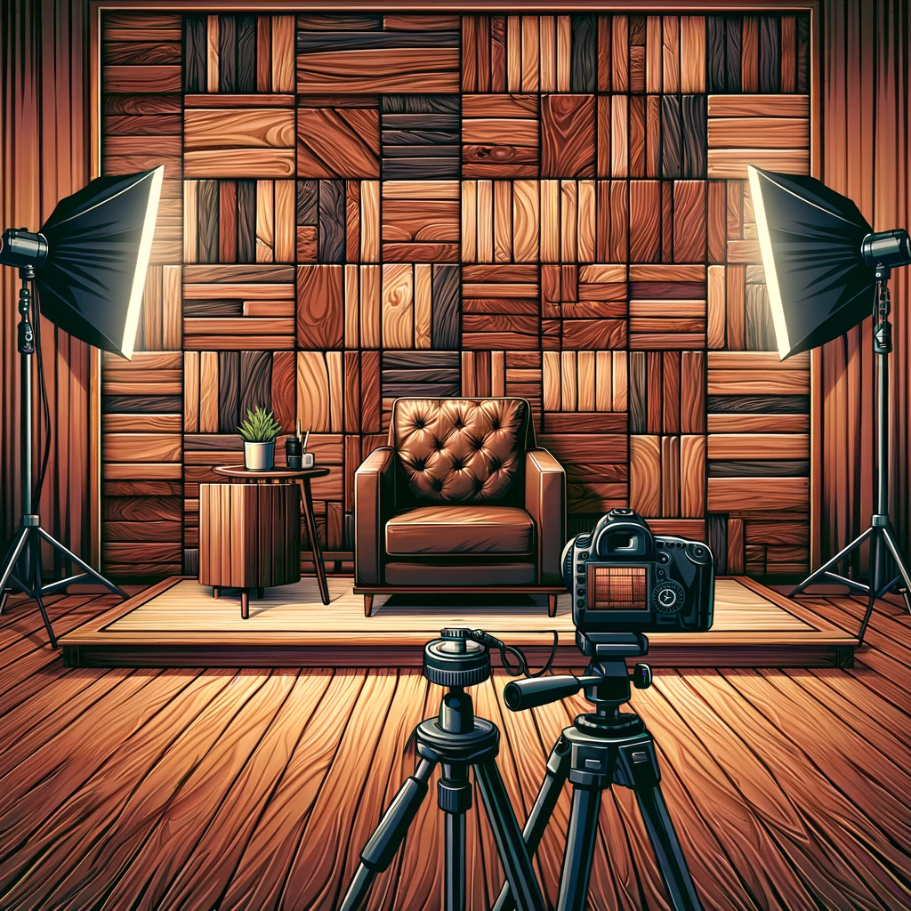 an example of a faux wooden background for a youtube video