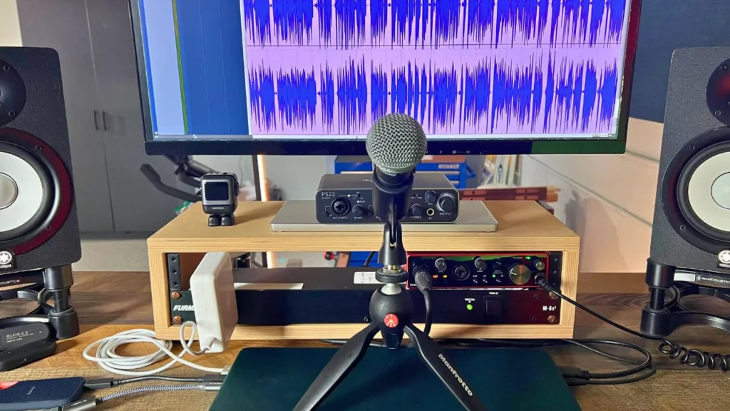 turning the manfrotto mini tripod into a desktop mic stand