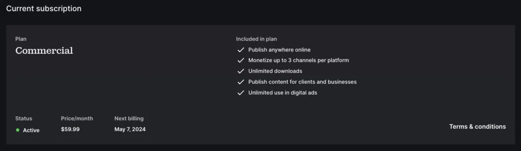 To show what you get with the commercial subscription, as well as its price