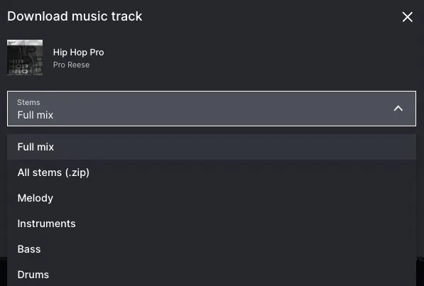 To show that you can download stems, as well as wav or mp3