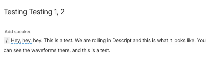 the descript transcription feature