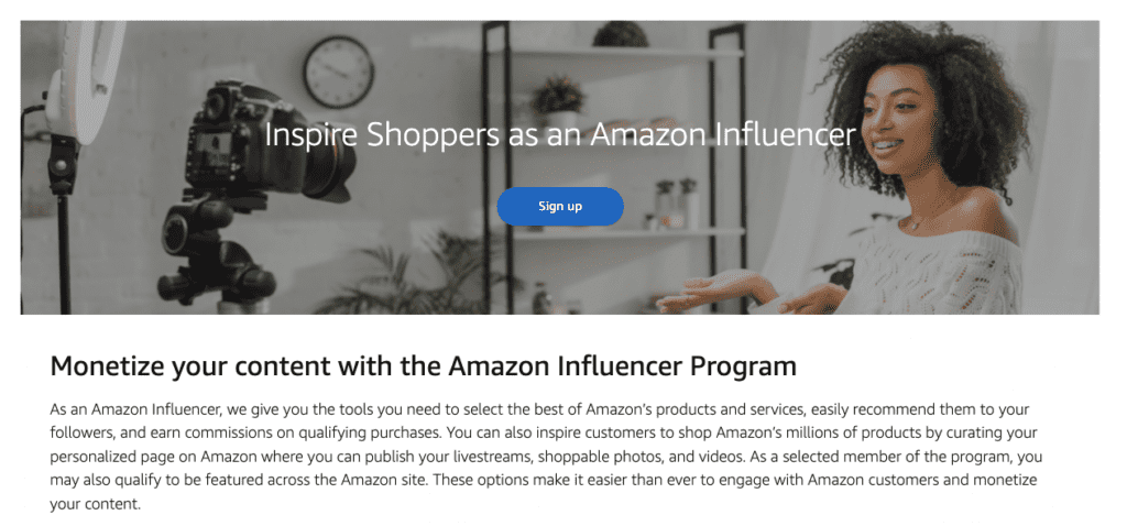 A description of The Amazon Influencer Program