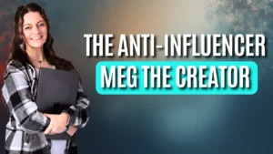 Podcast episode artwork featuring Meg the Creator, known as the anti-influencer, discussing creator income, UGC, and TikTok Shop strategies